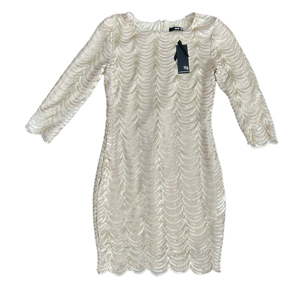 Tfnc London gold sequin mini dress medium